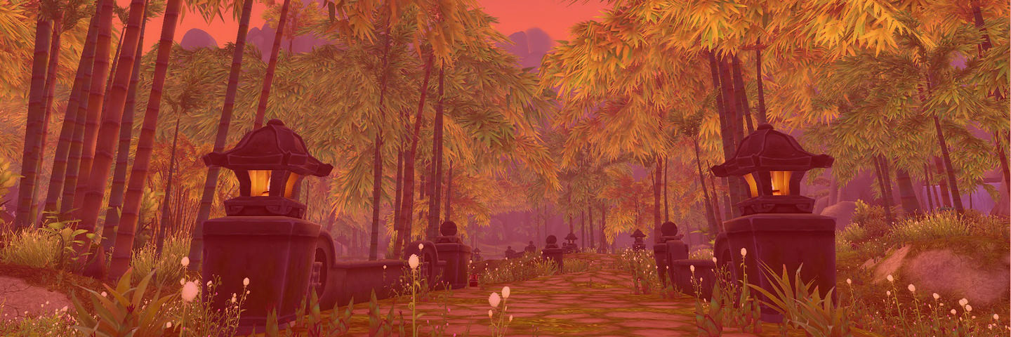 Red tinted picture of the Jade Forest